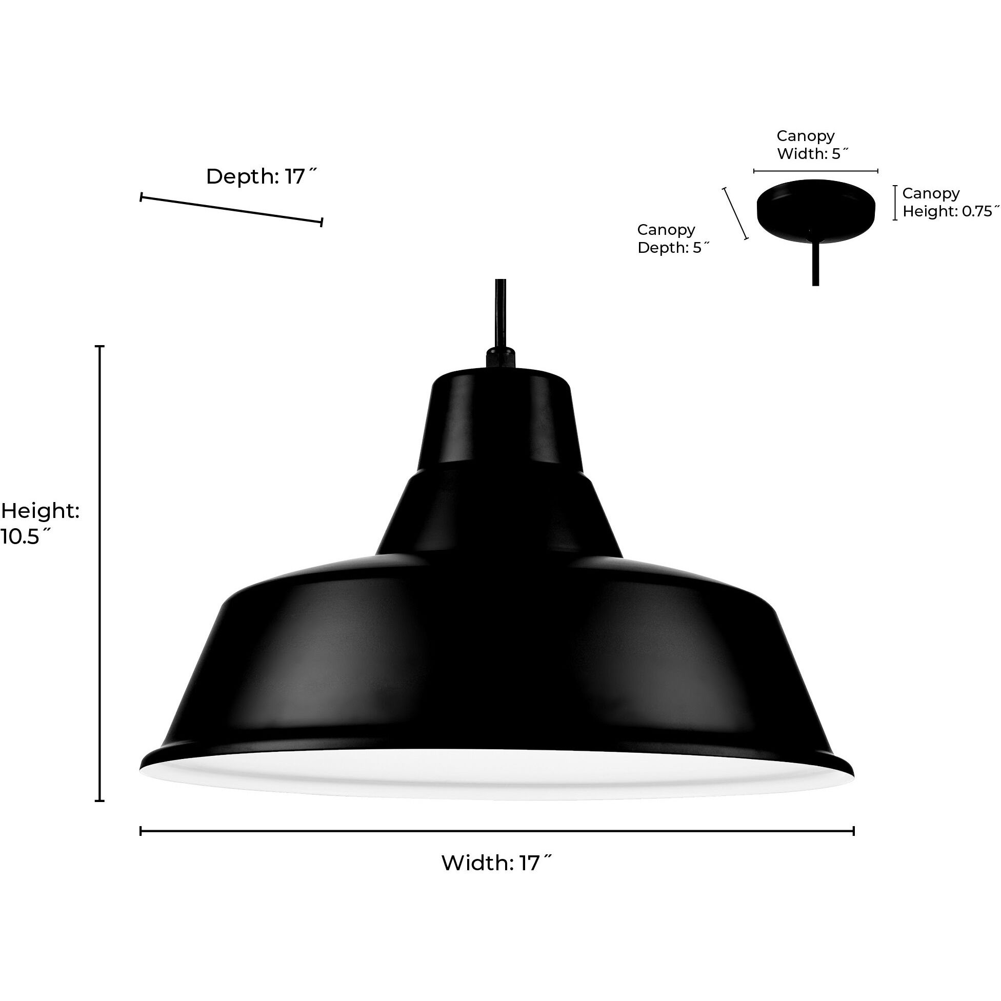 R Series 1 Light 17 inch Satin Black Outdoor Pendant